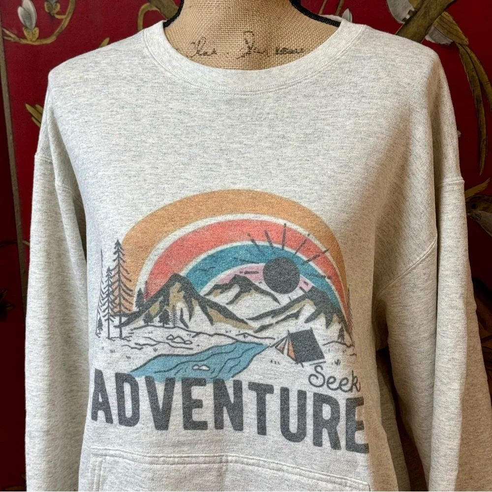 Women’s “Seek Adventure” Pocket Crewneck Sweatshirt | #W32 - Picture 4 of 10